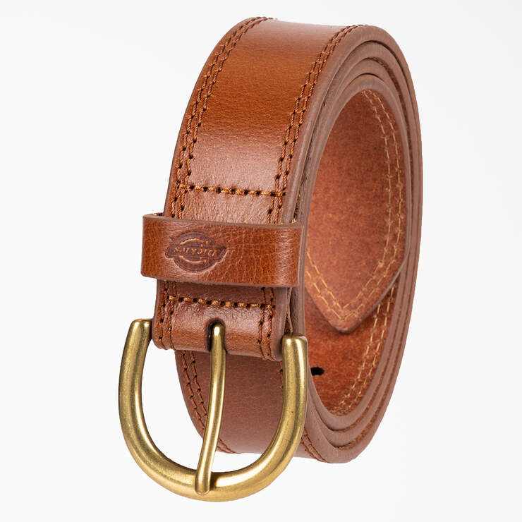 Women's Casual Leather Belt - Tan (TAN) image number 3