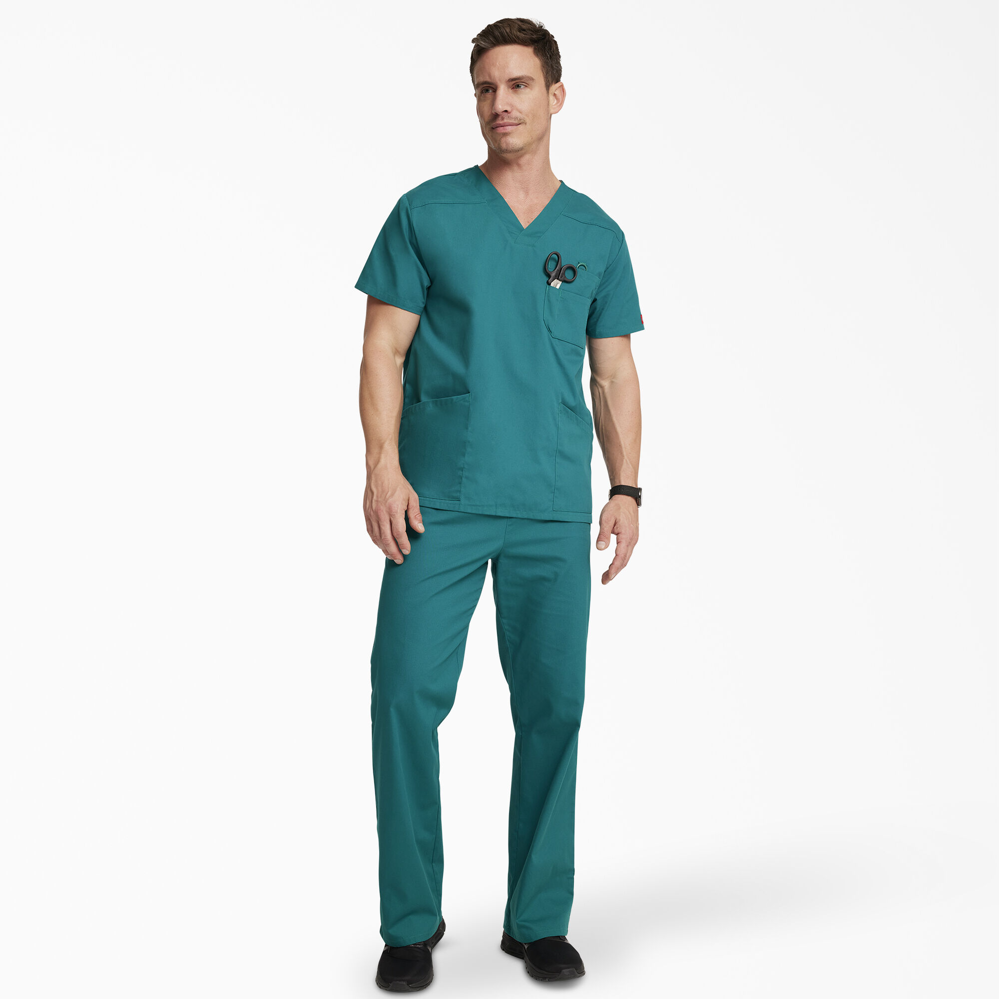 Men s EDS Signature V Neck Scrub Top Mens Scrubs Dickies