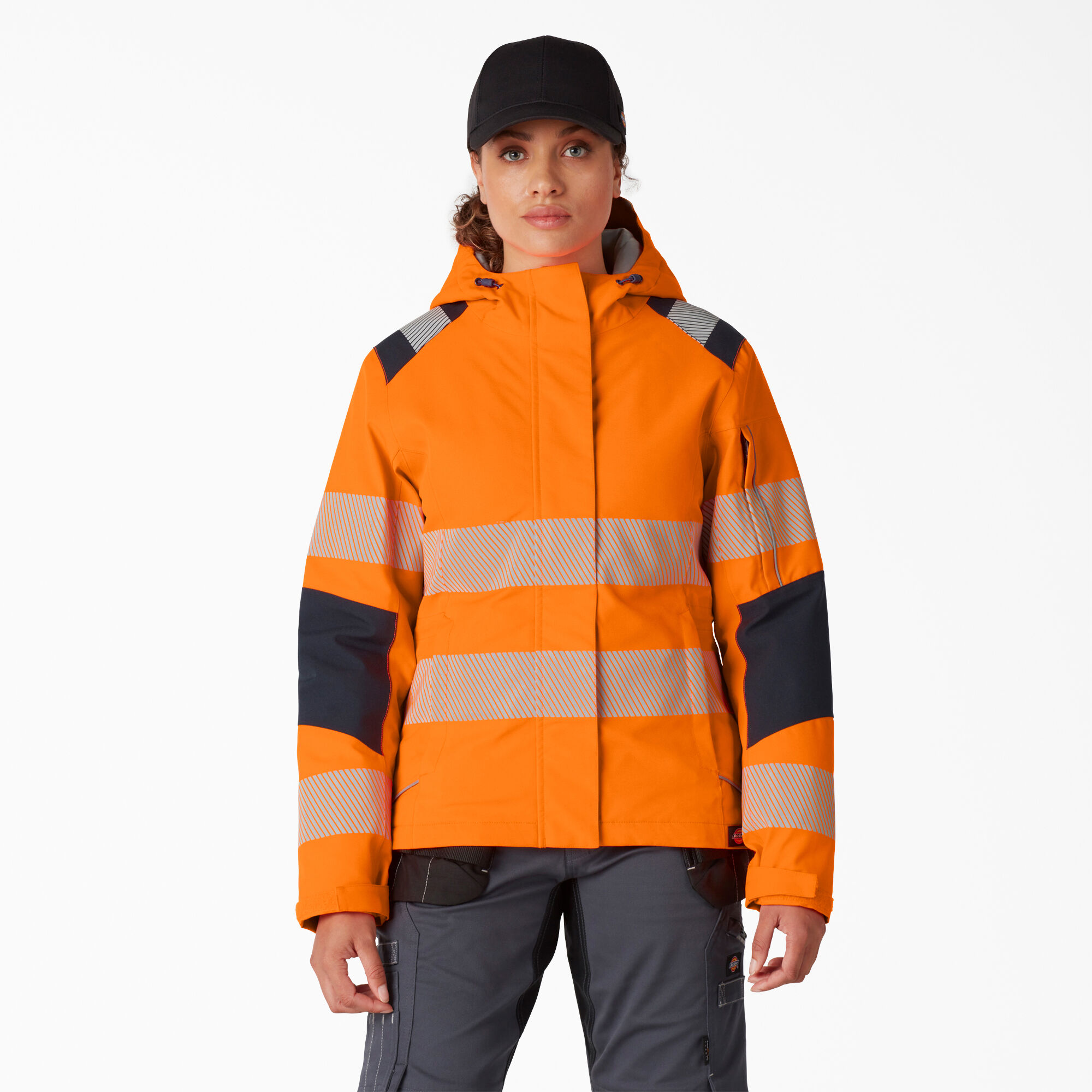 Mens Hi Vis Viz Visibility Fleece Jacket Rain Patch Zip Safety Work Warm Big Siz 