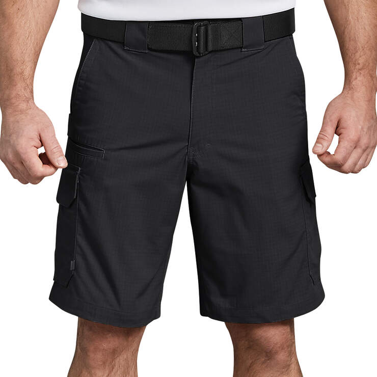 Tactical 10" Relaxed Fit Stretch Ripstop Cargo Shorts - Black (BK) image number 1