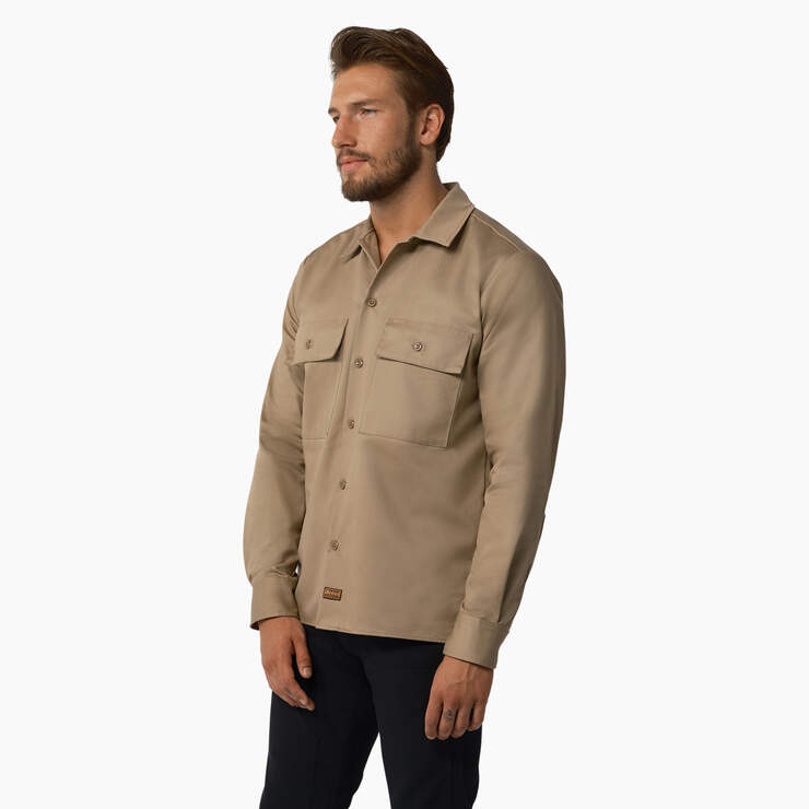 Dickies 1922 Premium Twill Long Sleeve Shirt - Rinsed Maple (RMA) image number 3