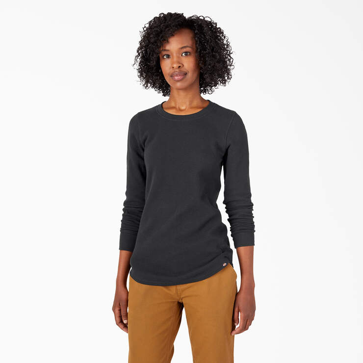 Women’s Long Sleeve Thermal Shirt - Black (KBK) image number 1