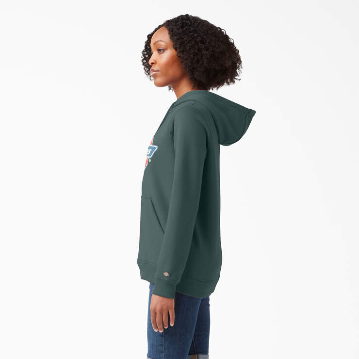 Women's Water Repellent Logo Hoodie - Lincoln Green (LN) image number 3