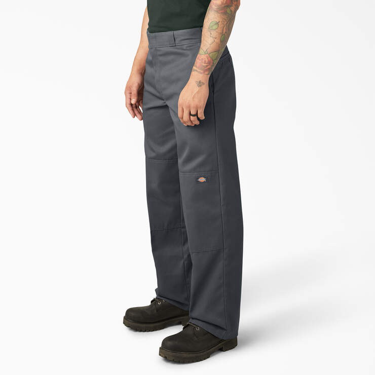Loose Fit Double Knee Work Pants - Charcoal Gray (CH) image number 3