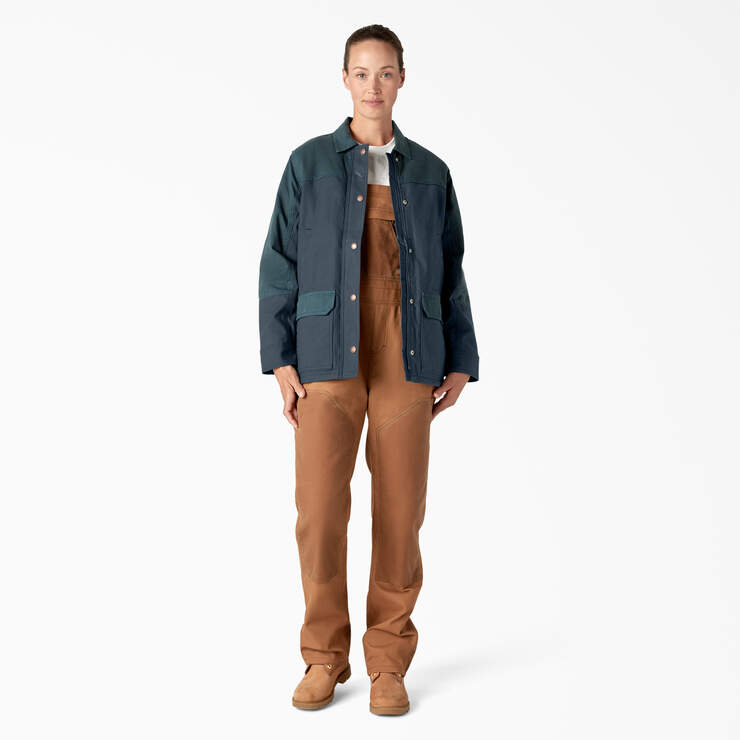 Women’s Waxed Canvas Chore Coat - Airforce Blue (AF) image number 4