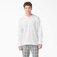 Long Sleeve Henley T-Shirt - White (WH)