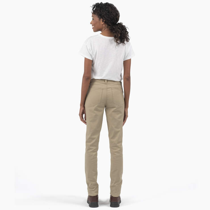 Women's High Rise Skinny Twill Pants - Rinsed Desert Sand (RDS) image number 5