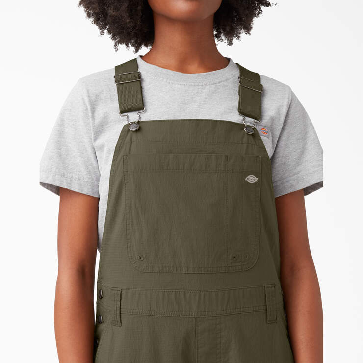 Women's Cooling Ripstop Bib Overalls - Rinsed Military Green (RML) image number 7
