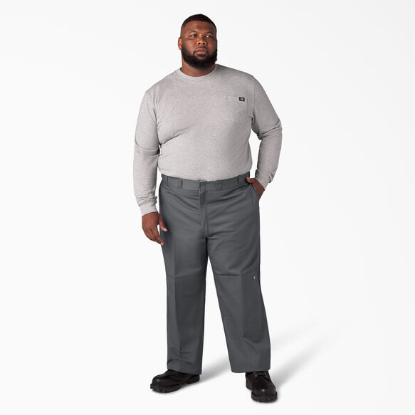 Loose Fit Double Knee Work Pants - Charcoal Gray &#40;CH&#41;