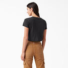 Women&#39;s Distressed Logo Cropped T-Shirt - Black &#40;KBK&#41;