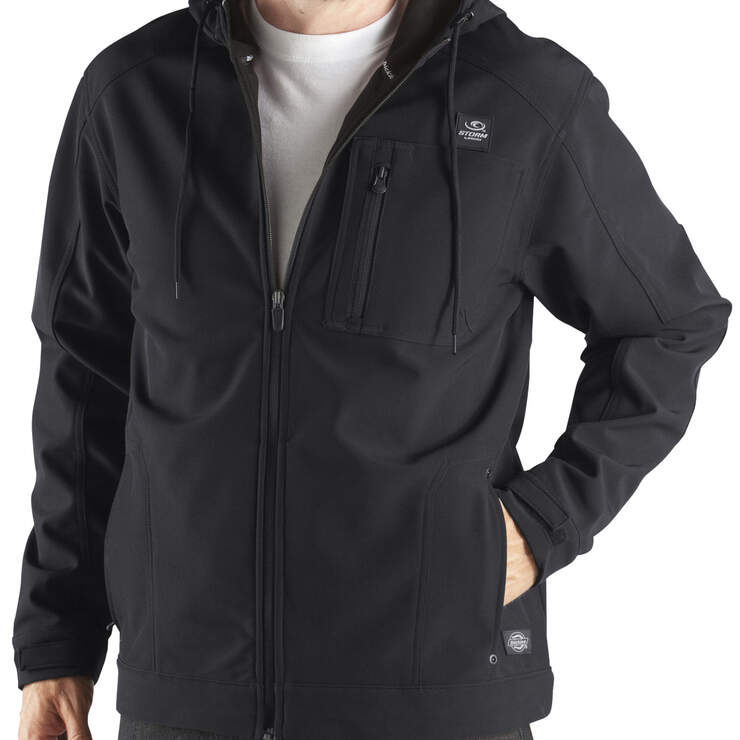 Performance Softshell Hooded Jacket - Black (BK) image number 1