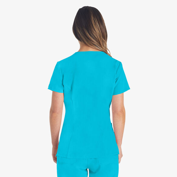 Women&#39;s EDS Essentials V-Neck Scrub Top - Turquoise &#40;TQ&#41;