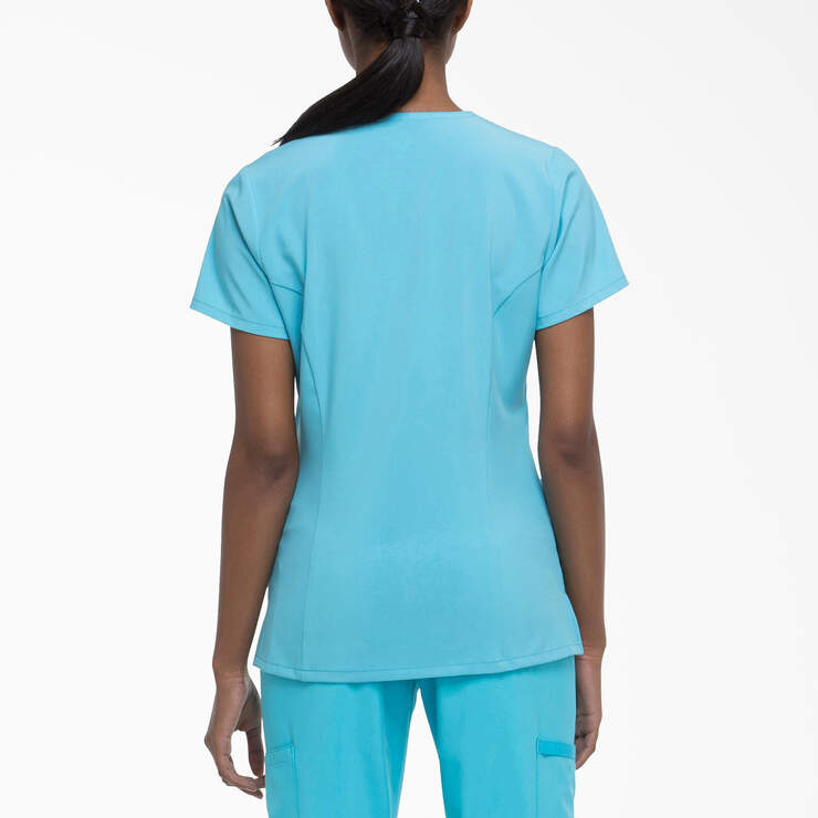 Women's EDS Essentials V-Neck Scrub Top - Turquoise (TQ) image number 2