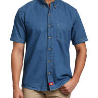 Short Sleeve Denim Shirt - Stonewashed Indigo Blue (SNB)