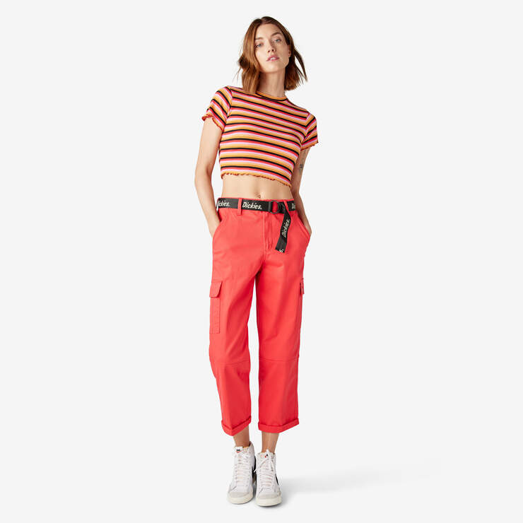 Women's Relaxed Fit Cropped Cargo Pants - Bittersweet (BW2) image number 5