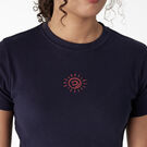 Women&#39;s Embroidered Cropped Baby T-Shirt - Ink Navy &#40;IK&#41;