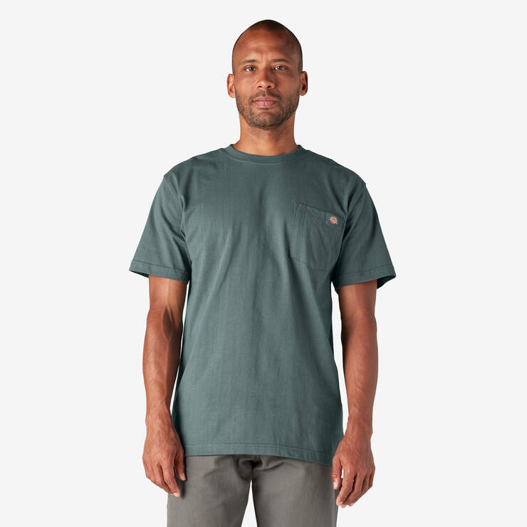 Heavyweight Short Sleeve Pocket T-Shirt - Lincoln Green (LN) image number 1
