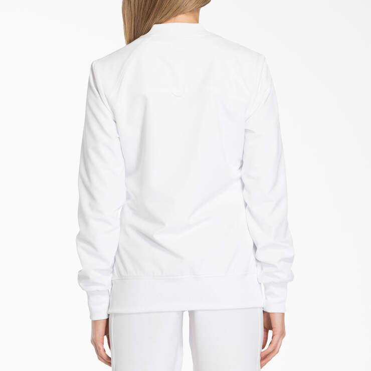 Women's Dynamix Zip Front Scrub Jacket - White (DWH) image number 2