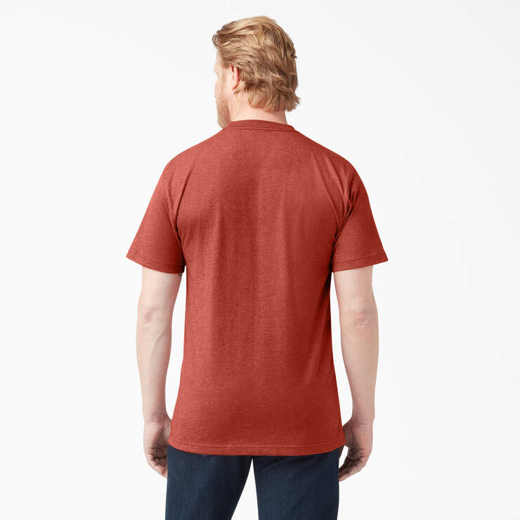 Heavyweight Heathered Short Sleeve Pocket T-Shirt - Rustic Red Heather (RRH) image number 2