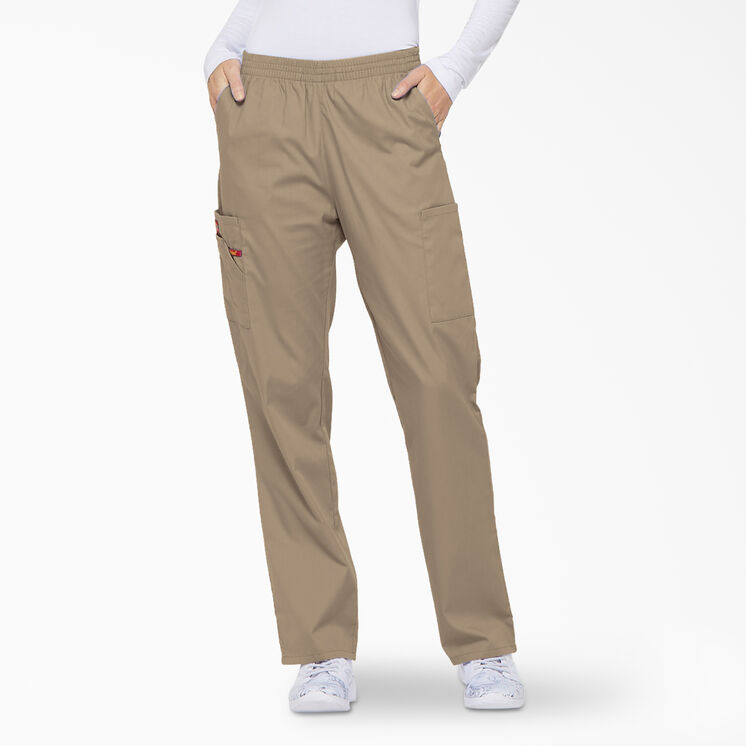 Women&#39;s EDS Signature Tapered Leg Cargo Scrub Pants - Khaki &#40;KHA&#41;