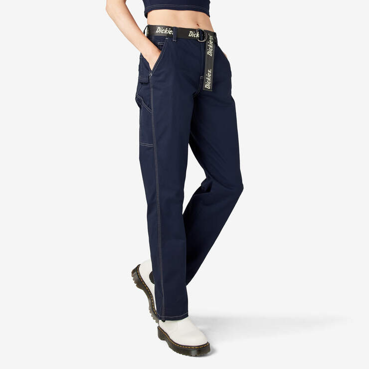 Women's Relaxed Fit Carpenter Pants - Ink Navy (IK) image number 4