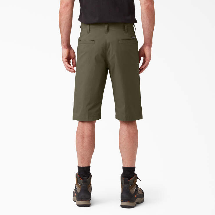 FLEX Cooling Regular Fit Utility Shorts, 13" - Military Green (ML) image number 2