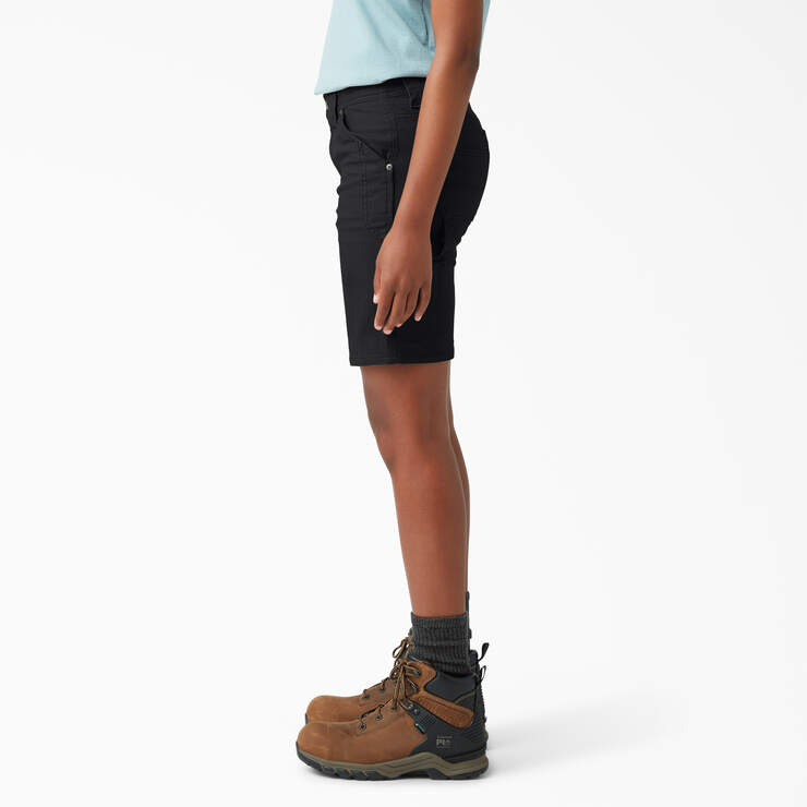 Women's FLEX DuraTech Straight Fit Shorts, 9" - Black (BKX) image number 3