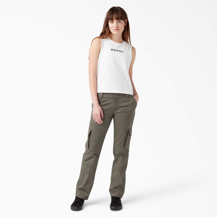 Women's FLEX Relaxed Fit Cargo Pants - Grape Leaf (GE) image number 3