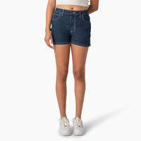 Women's Carpenter Jean Shorts, 3" - Stonewashed Indigo Blue (SNB)