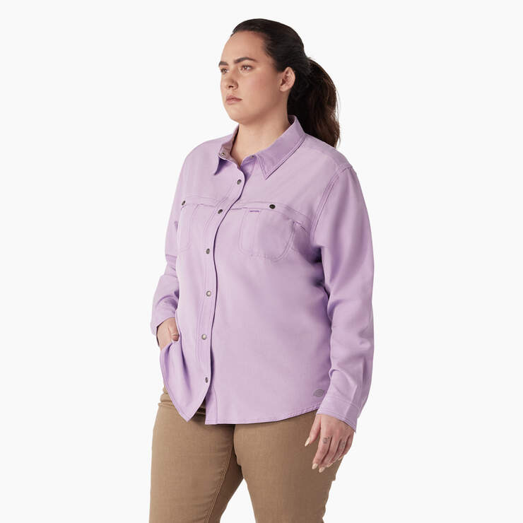 Women's Plus Cooling Roll-Tab Work Shirt - Purple Rose (URD) image number 3