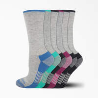 Women's Moisture Control Crew Socks, Size 6-9, 6-Pack - Gray (GY)