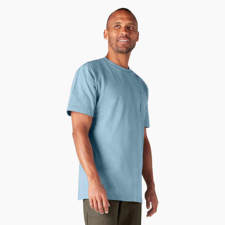 Heavyweight Short Sleeve Pocket T-Shirt - Cool Blue (UL2) image number 4