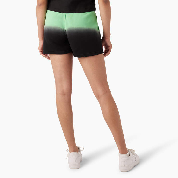 Women's Relaxed Fit Ombre Knit Shorts, 3" - Apple Mint/Black Dip Dye (AMD) image number 2