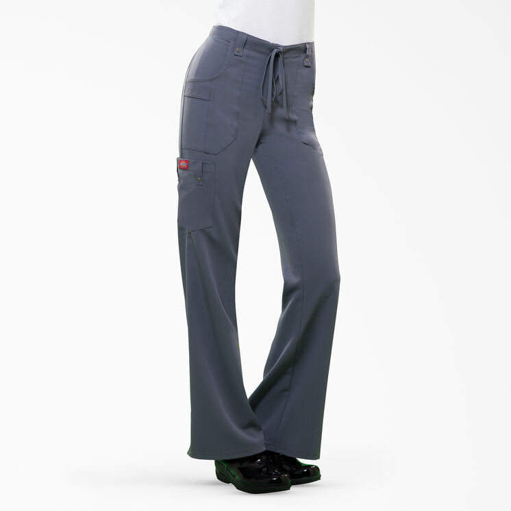 Women's Xtreme Stretch Flare Leg Cargo Scrub Pants - Pewter Gray (PEW)