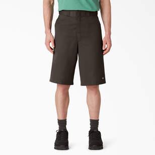 Loose Fit Flat Front Work Shorts, 13"