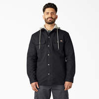 Duck Hooded Shirt Jacket - Black (BK)