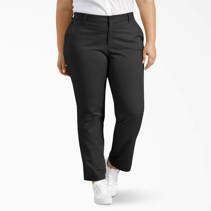 Women's Plus Straight Fit Pants - Rinsed Black (RBK) image number 1