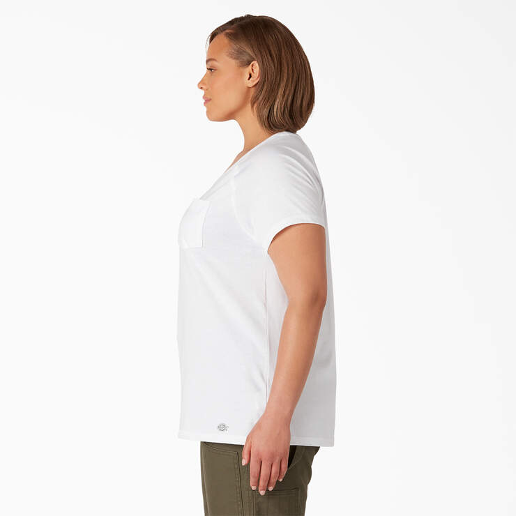 Women's Plus Cooling Short Sleeve Pocket T-Shirt - White (WH) image number 3