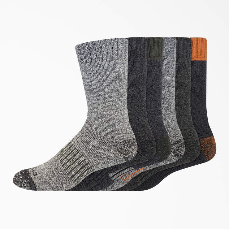 The Trekker Crew Socks, Size 6-12, 6-Pack - Gray Combo (QZ) image number 1