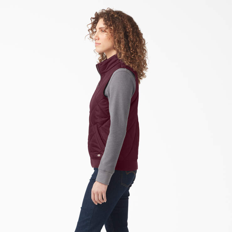 Women's Quilted Vest - Burgundy (BY) image number 3