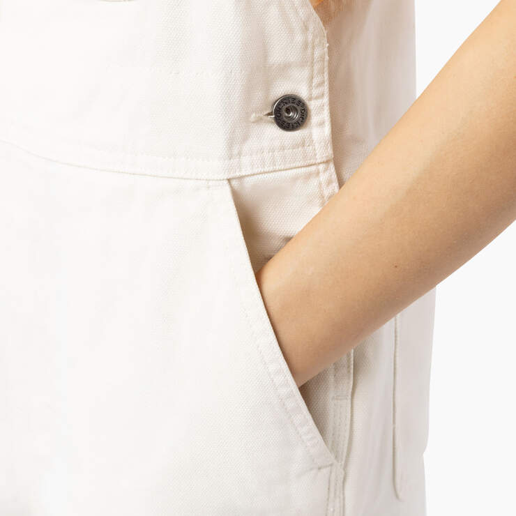 Women's Relaxed Fit Duck Bib Shortalls - Stonewashed Cloud (S2C) image number 6