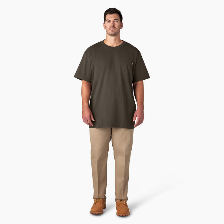 Heavyweight Short Sleeve Pocket T-Shirt - Black Olive (BV) image number 9