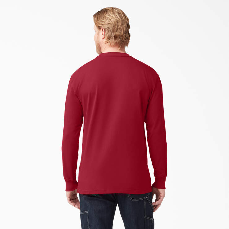 Heavyweight Long Sleeve Pocket T-Shirt - English Red (ER) image number 2