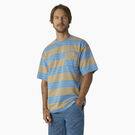 Relaxed Fit Striped Pocket T-Shirt - Azure Blue/Desert Sand Stripe &#40;AST&#41;