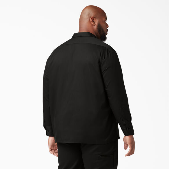 Relaxed Fit Long Sleeve Work Shirt - Black &#40;BK&#41;