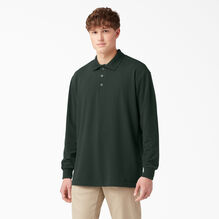 Adult Sized Long Sleeve Piqu&eacute; Polo Shirt - Hunter Green &#40;GH&#41;