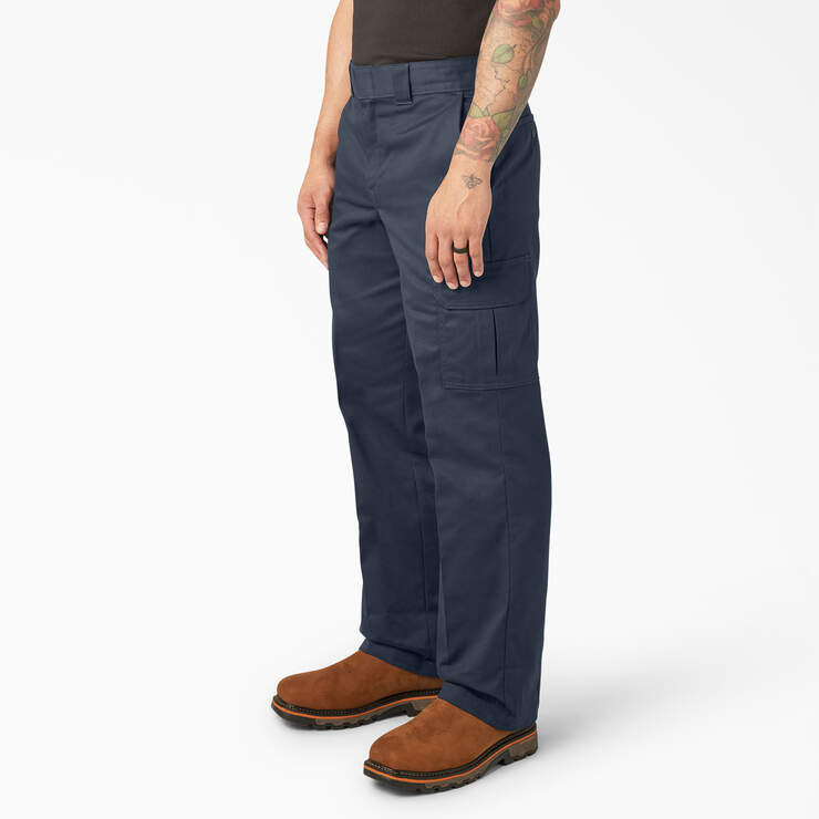 Relaxed Fit Cargo Work Pants - Dark Navy (DN) image number 3