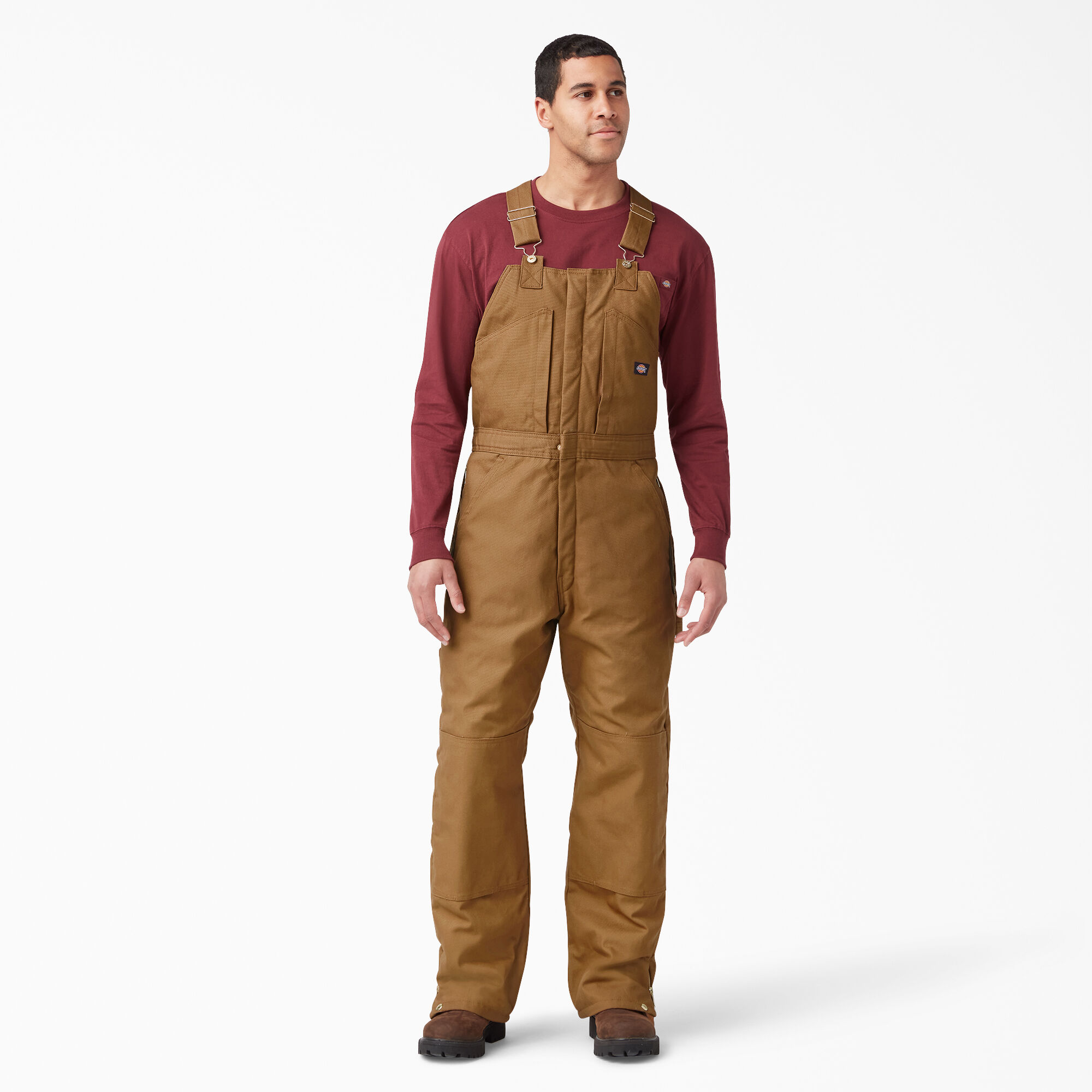 Dickies Men's Brown Duck Insulated Bib Overall #TB839BD