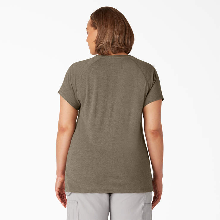 Women's Plus Cooling Short Sleeve Pocket T-Shirt - Military Green Heather (MLD) image number 2