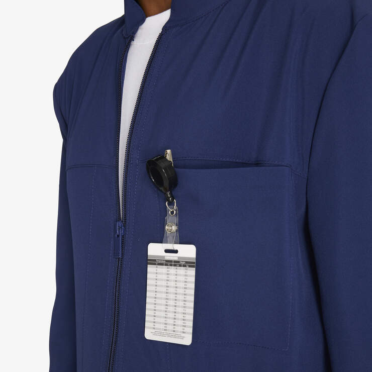 Men's EDS Essentials Zip Front Scrub Jacket - Navy Blue (NVY) image number 7